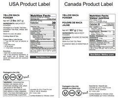 Packaging of Food to Live Yellow Maca Powder