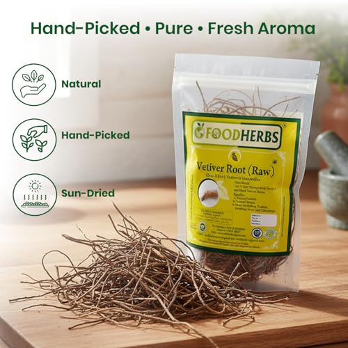 Close-up of dried vetiver roots showing hand-picked quality