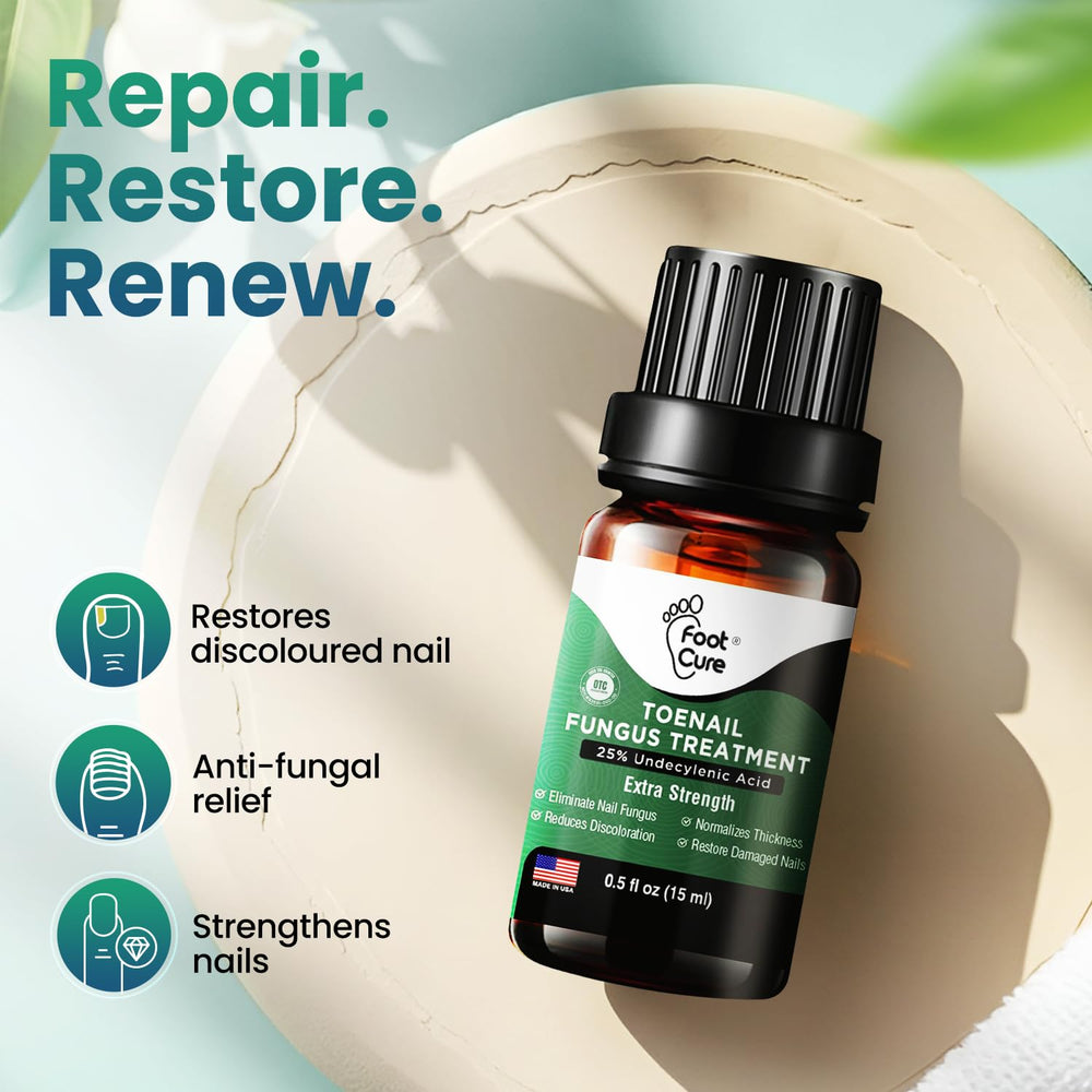 Foot Cure-made-in-usa-label on packaging emphasizes quality manufacturing.