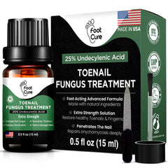 Foot Cure toenail fungus treatment application brush demonstrates precise nail contact.