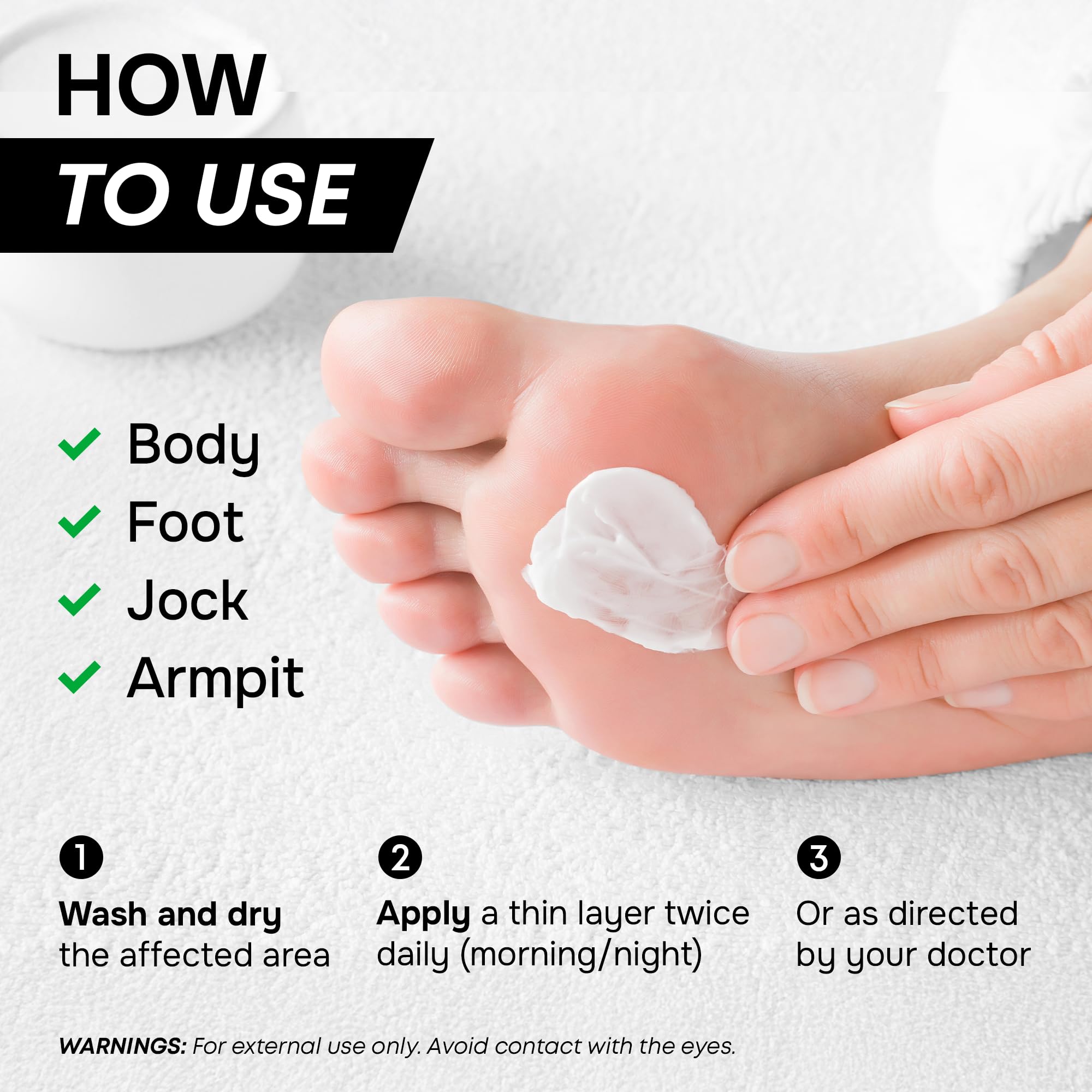 Foot fungus care cream with clotrimazole