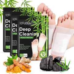 Box of Foot Pads 30 pcs Ginger Powder and Bamboo Vinegar (Pack of 3)
