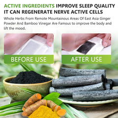 Close-up of ginger powder and bamboo vinegar foot patches