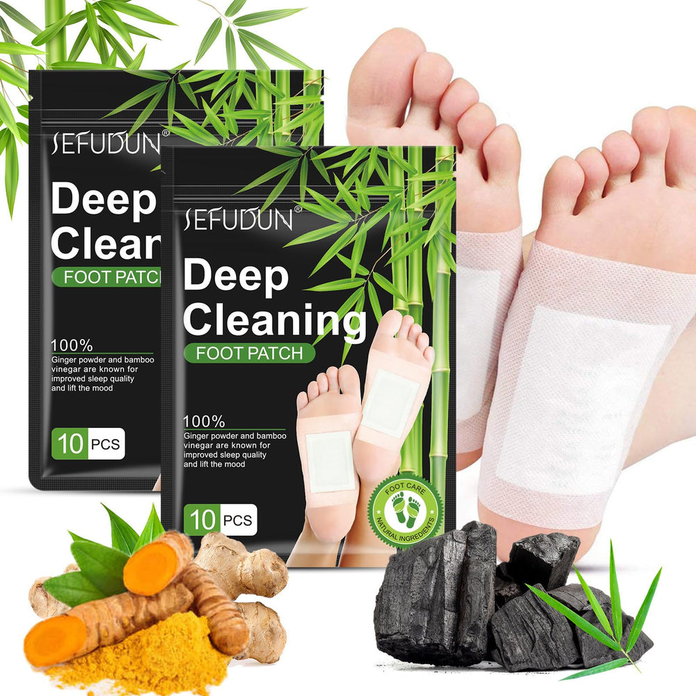 Ginger Bamboo Vinegar Foot Pads packaging with ingredients close-up