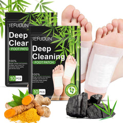 Ginger Bamboo Vinegar Foot Pads packaging with ingredients close-up