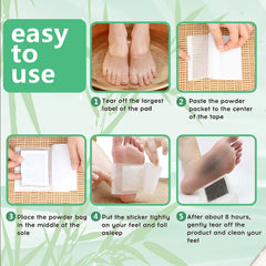 Foot pads inside packaging showing small packs