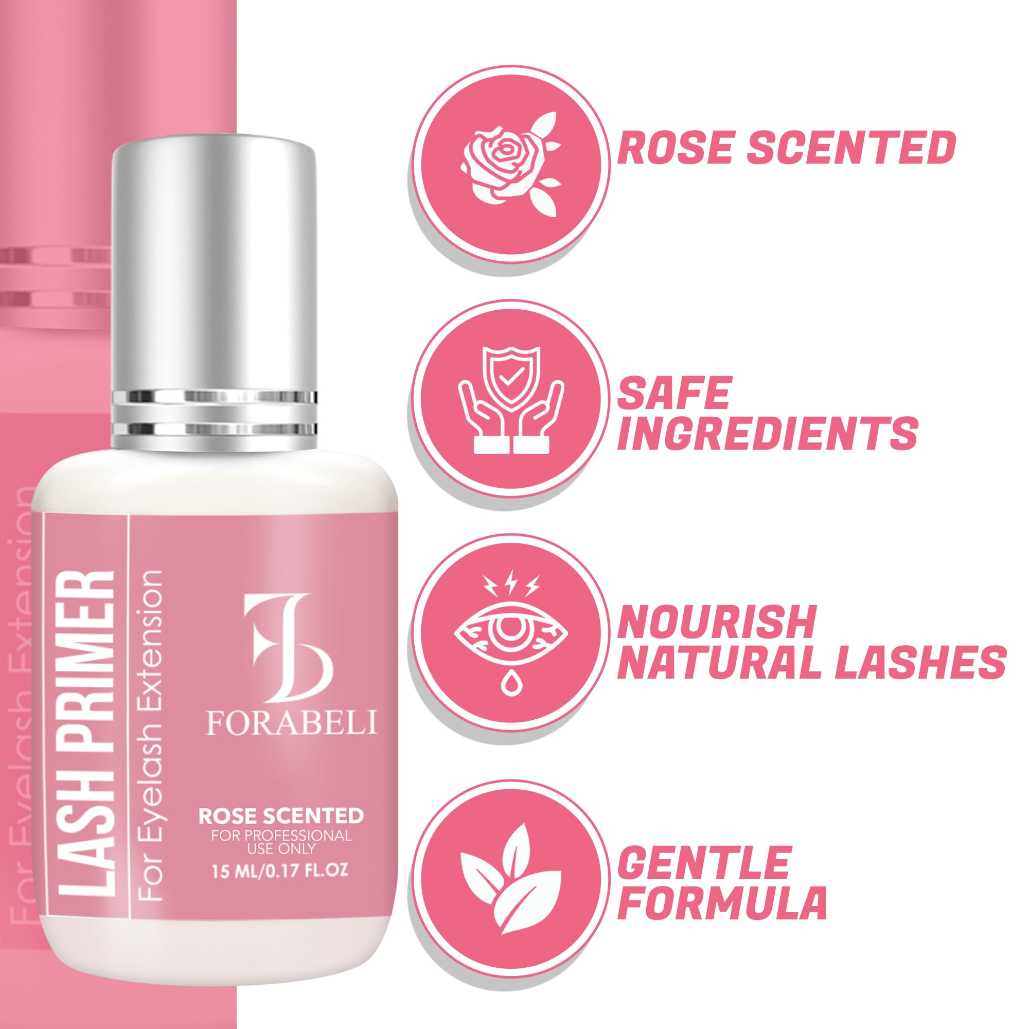 Forabeli Lash Primer adhesion-boost indicating stronger grip of extensions.
