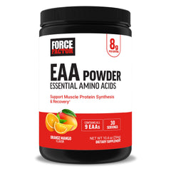 Force Factor Essential Amino Acids Orange Mango powder tub