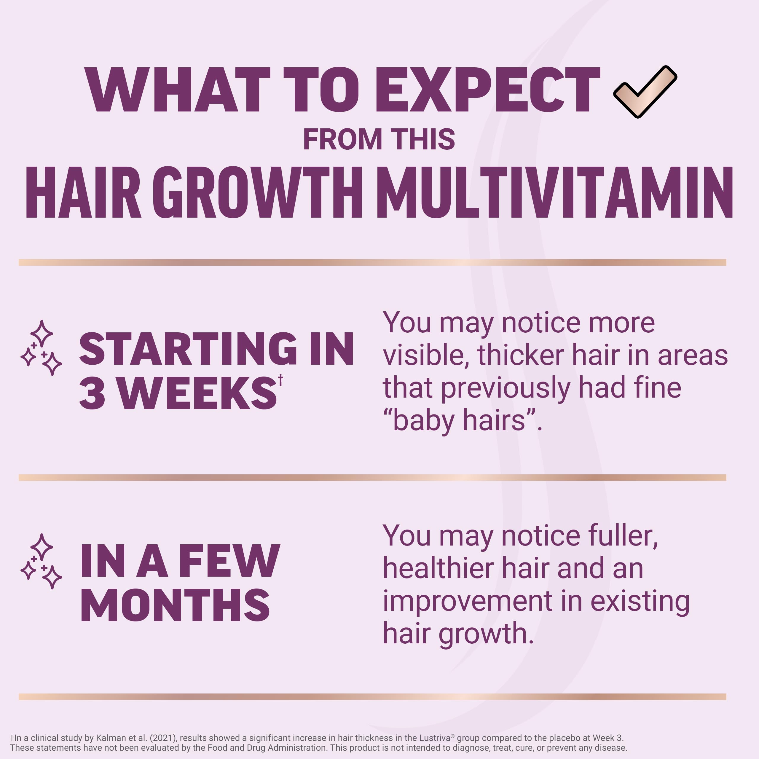 Close-up of Force Factor Hair Growth Accelerator label highlighting Lustriva and vitamins for hair vitality