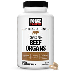 FORCE FACTOR Primal Origins Beef Organs bottle with 150 capsules