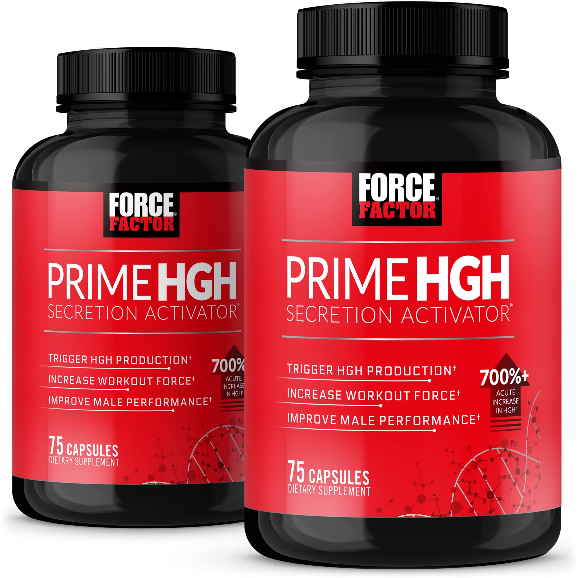 Force Factor Prime HGH Secretion Activator bottle front view for enhanced workout readiness