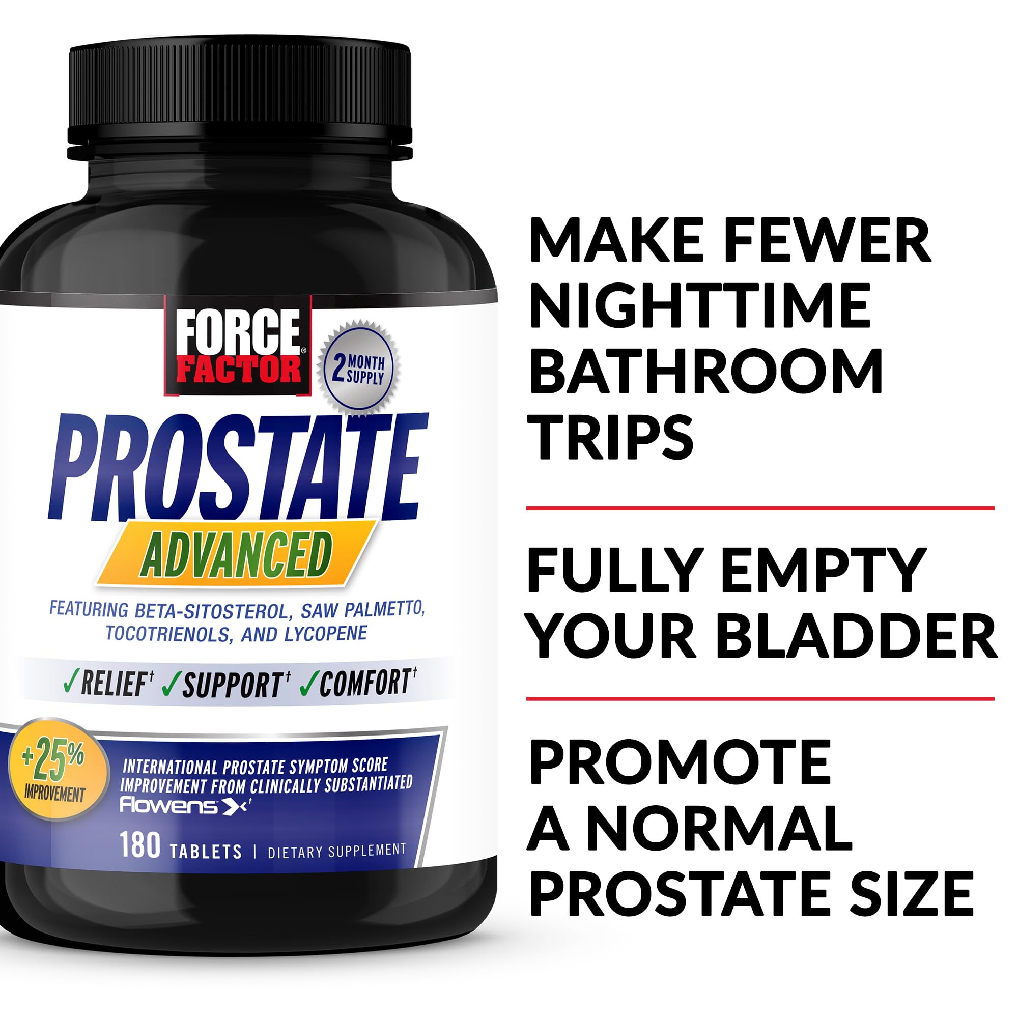 Two capsules representing Force Factor Prostate Advanced