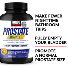 Two capsules representing Force Factor Prostate Advanced