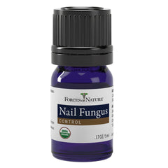 Forces of Nature organic nail care bottle close-up highlighting sustainable ingredients for healthier nails