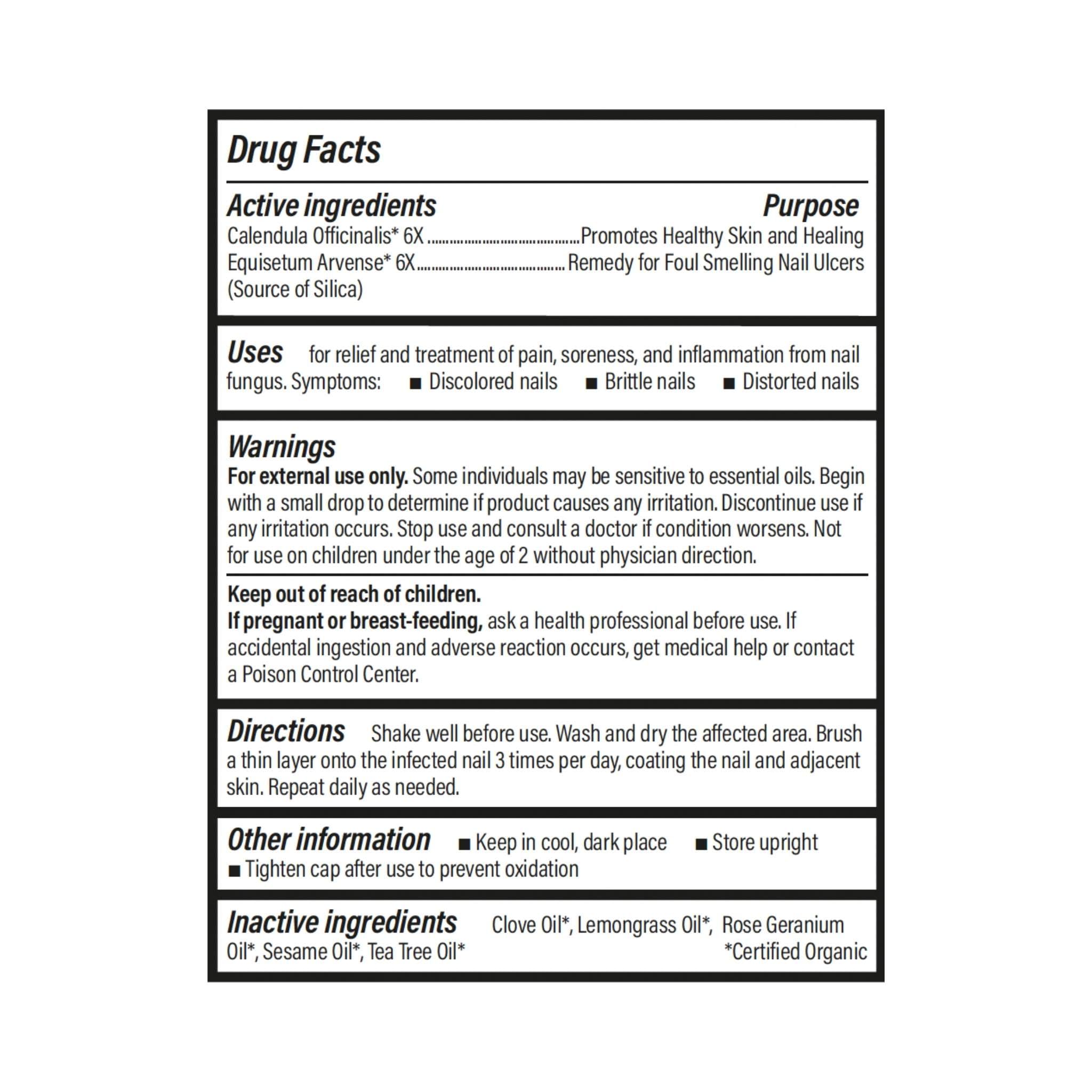 Forces of Nature toenail treatment dropper close-up showing precise application for irritated skin relief.