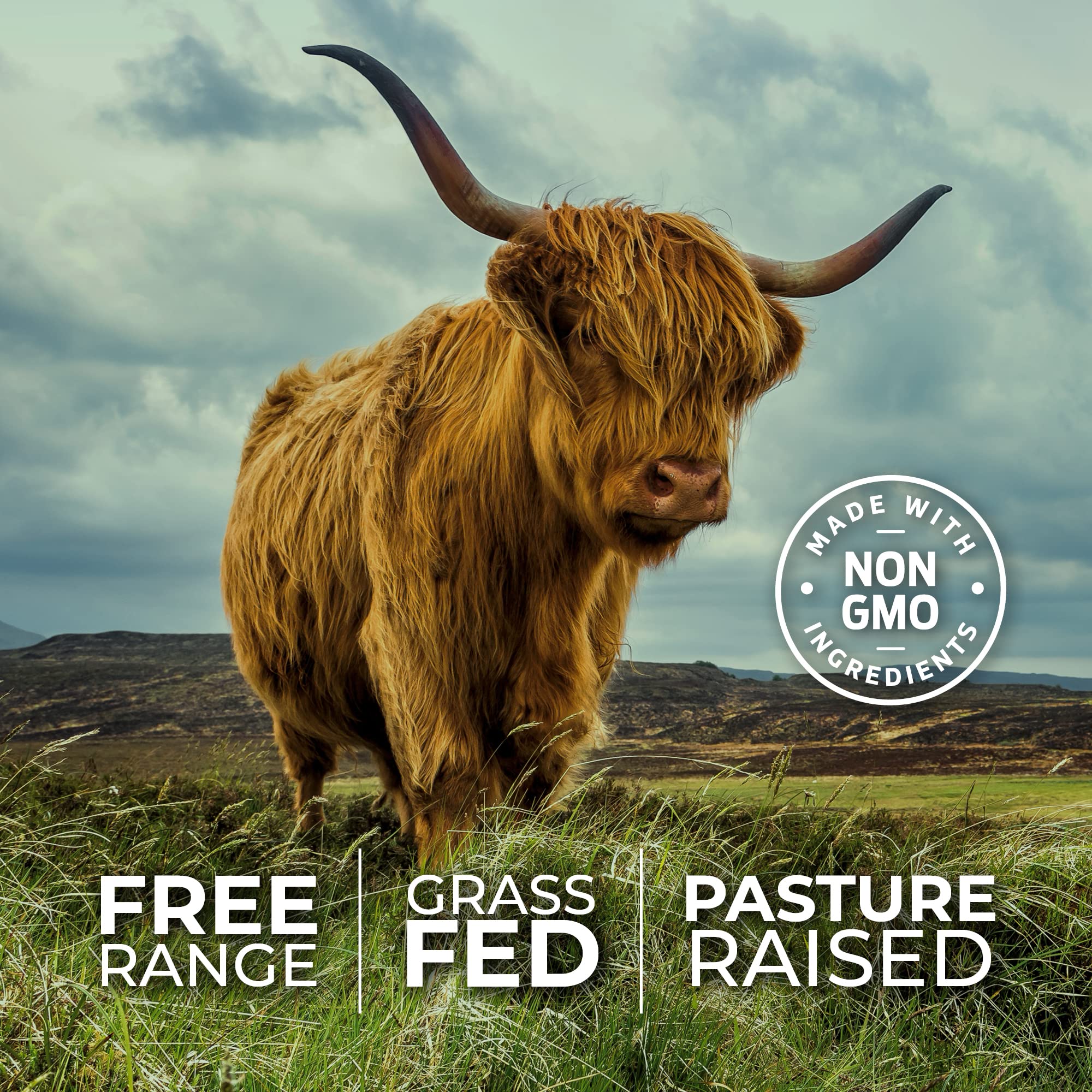 Graphic representing grass-fed and pasture-raised sourcing
