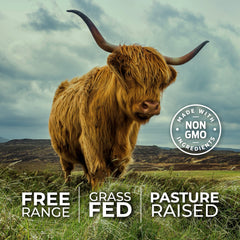 Graphic representing grass-fed and pasture-raised sourcing