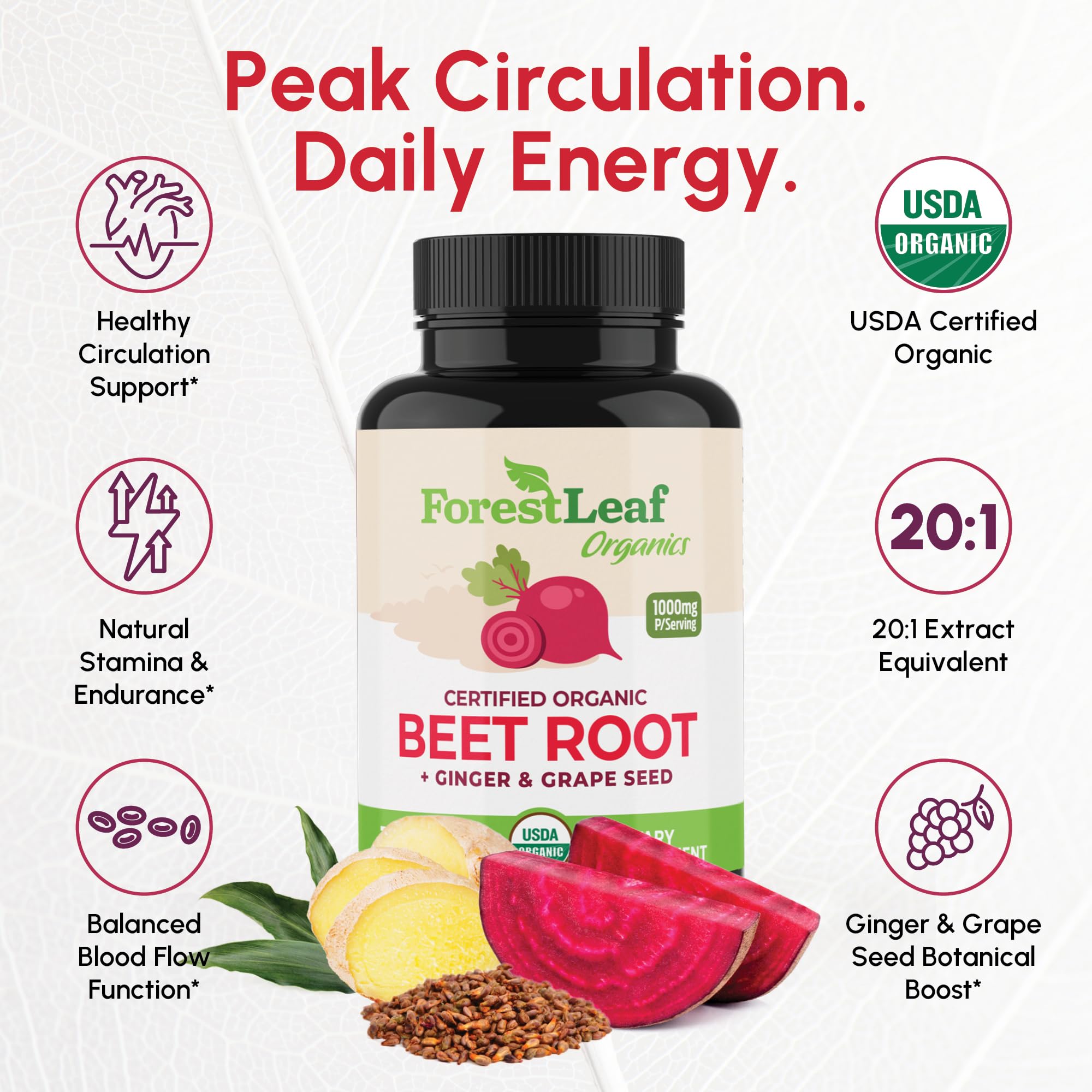 Beet root powder content and natural ingredients