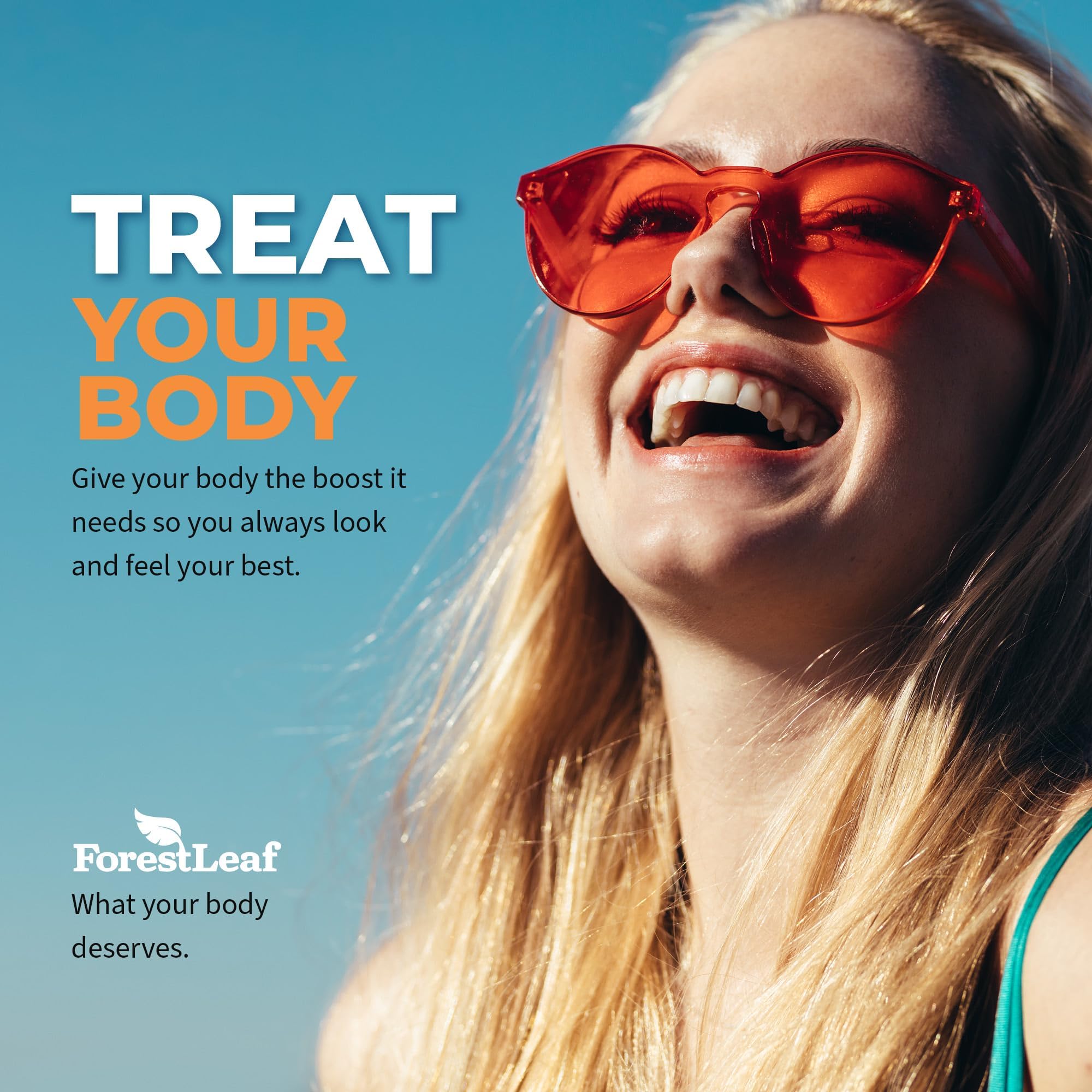 ForestLeaf collagen pills box on countertop.