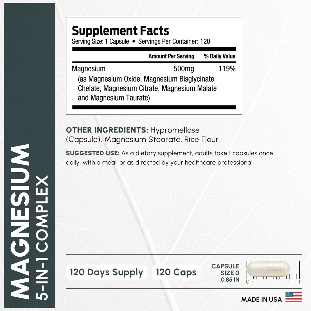 Close-up of ForestLeaf Magnesium Complex capsule