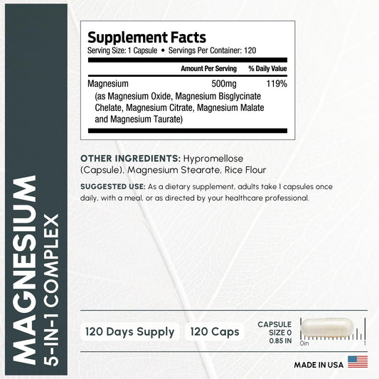 Close-up of ForestLeaf Magnesium Complex capsule