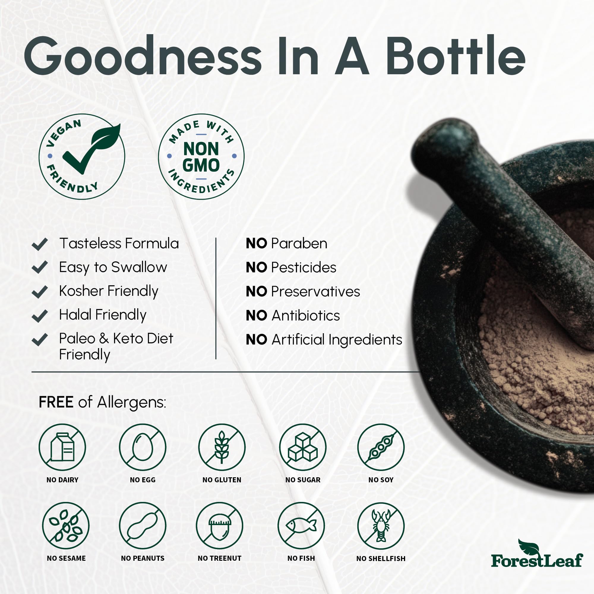 Ingredients list: Magnesium Oxide, Bisglycinate, Citrate, Malate, Taurate