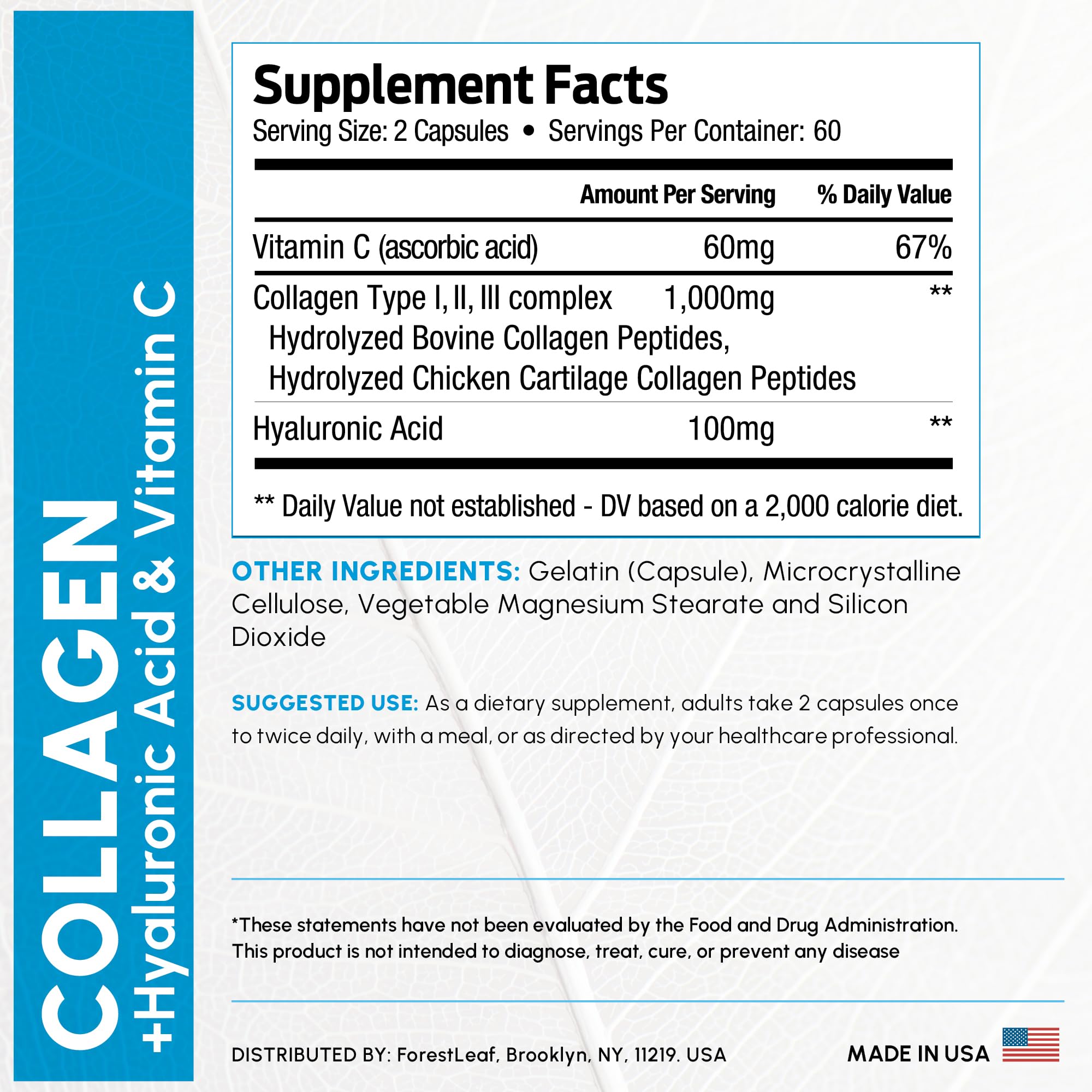 Graphic showing collagen supports skin, hair and nails