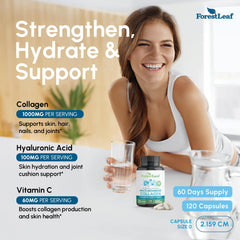 Ingredients: hydrolyzed collagen peptides, hyaluronic acid, vitamin C