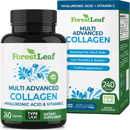 ForestLeaf Multi Collagen Pills hero image with bottle