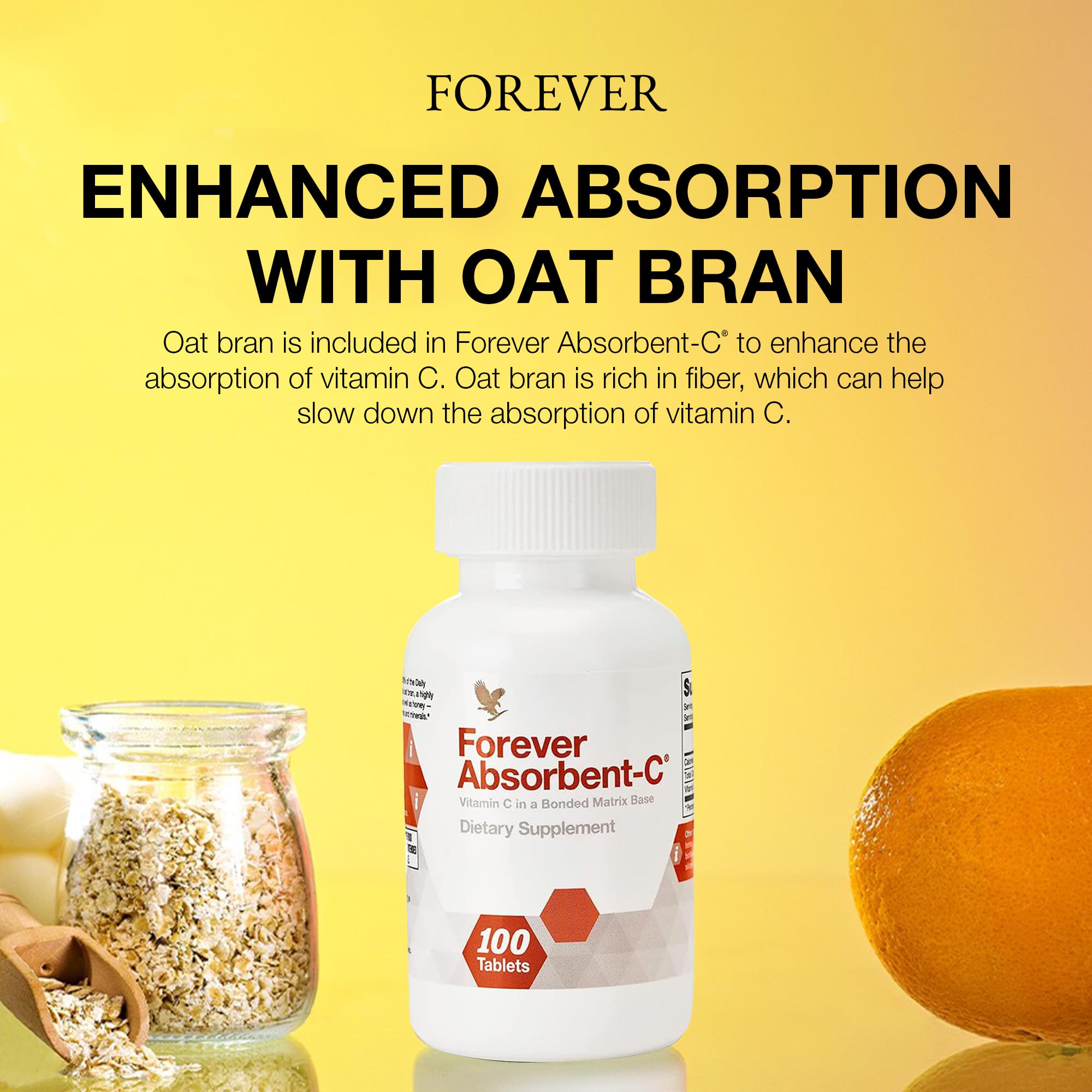 Packaging of Forever Absorbent-C with 100 chewable tablets