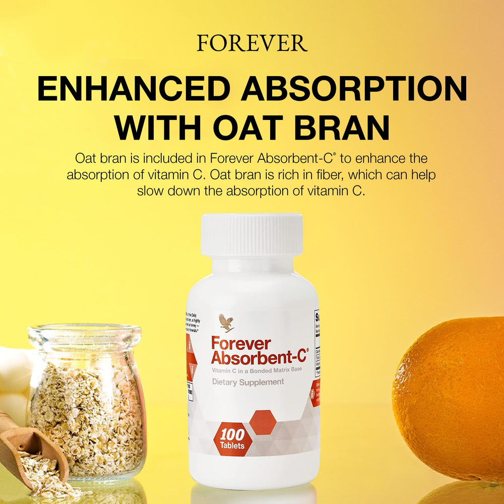 Packaging of Forever Absorbent-C with 100 chewable tablets