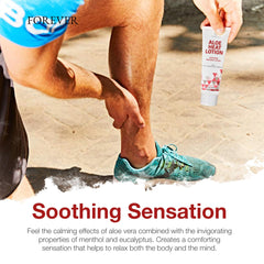 Forever Aloe Heat Lotion packaging and branding