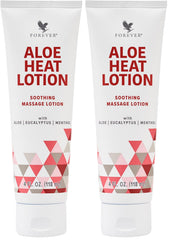 Forever Living Aloe Heat Lotion with Menthol and Eucalyptus – 4 oz bottle, pack of 2