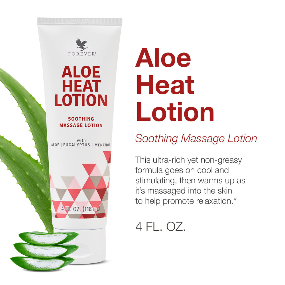 Two-pack of Aloe Heat Lotion with Menthol and Eucalyptus on white background