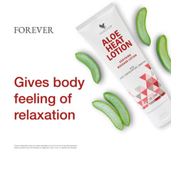 Creamy Aloe Heat Lotion being applied to skin to show texture
