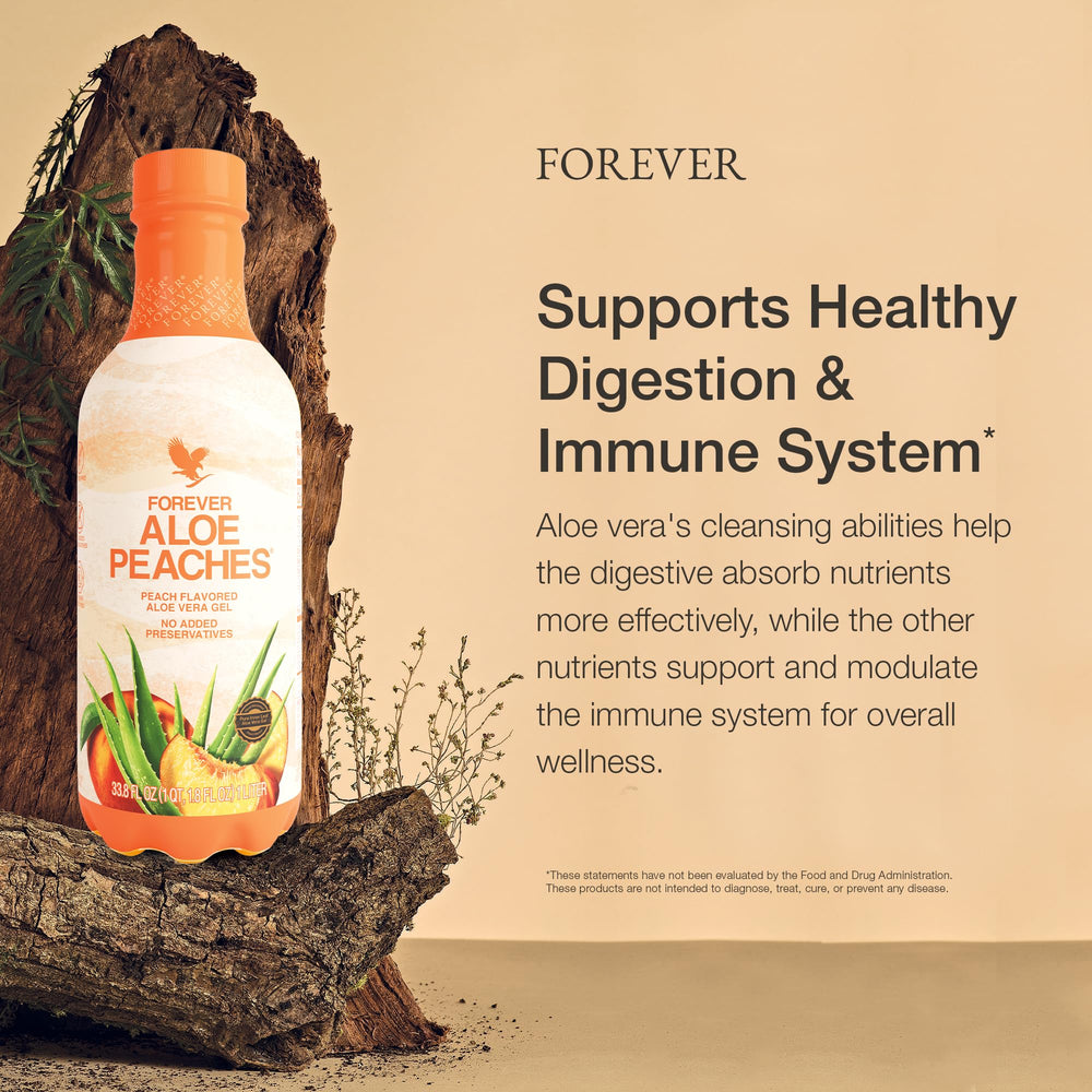 Aloe Peaches ingredients highlight including peach flavor