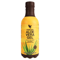 Forever Aloe Vera Gel bottle featuring pure inner leaf juice, 33.8 fl oz