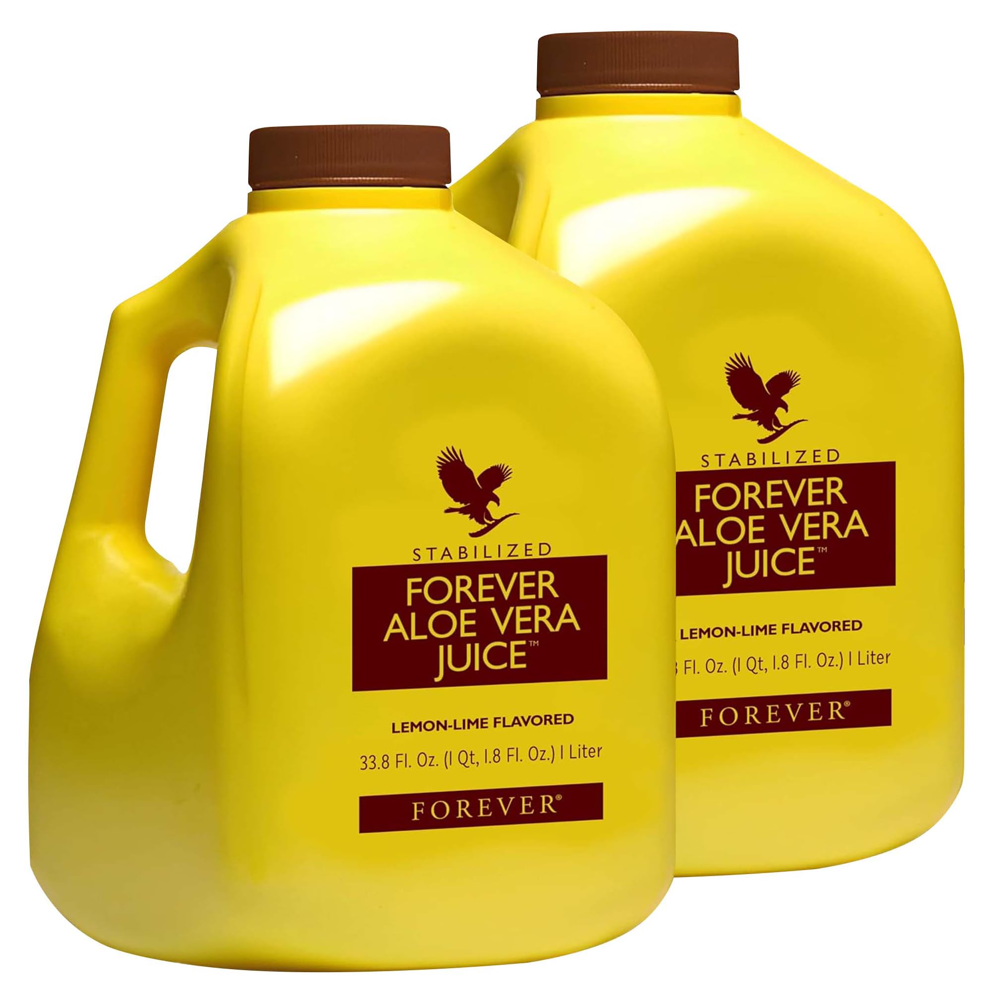 Forever Living Aloe Vera Juice Lemon Lime bottle with pure inner leaf gel for digestion support.