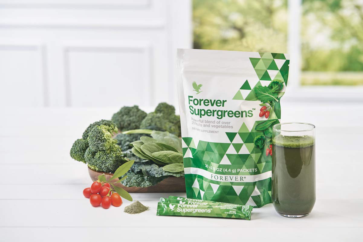 Vitamin C and Vitamin E antioxidants highlighted for Forever Supergreens