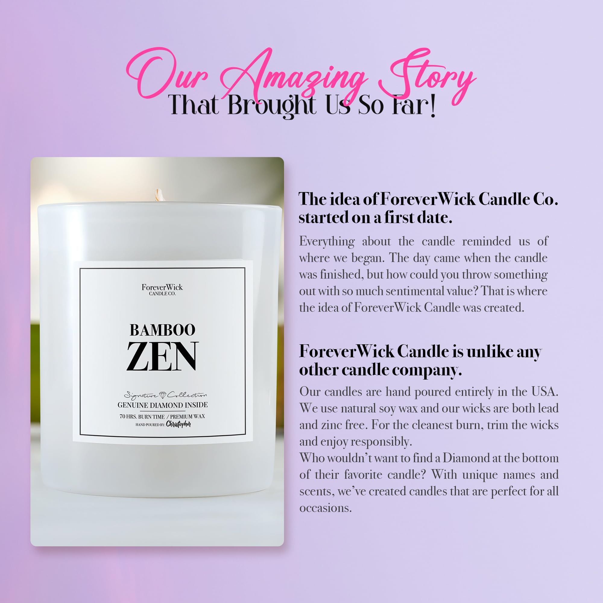 Diamond candle gift idea with keepsake vial on display