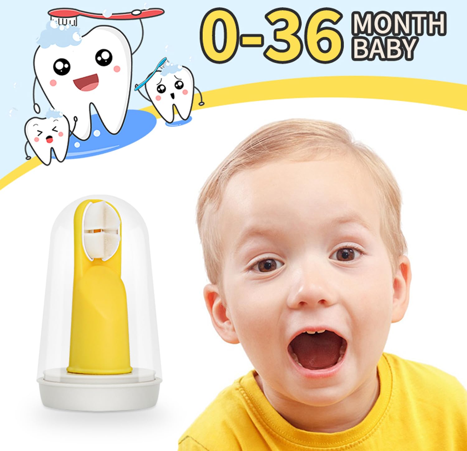Soft silicone finger toothbrush suitable for newborns and toddlers