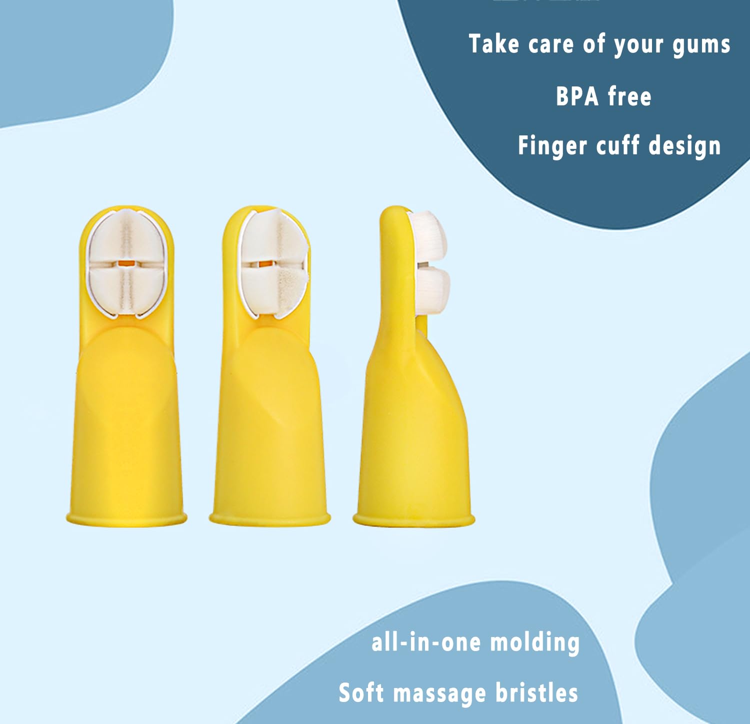 Two-pack FOREVIVE finger toothbrushes with travel case for kids