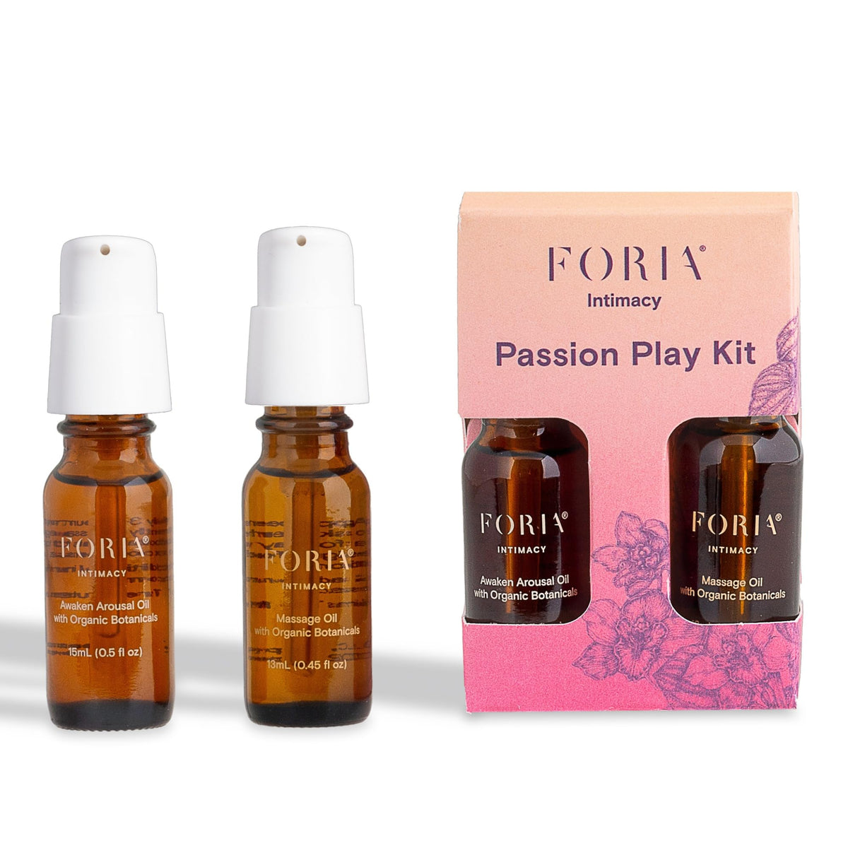 Foria Passion Play Kit packaging with Awaken Oil and Massage Oil