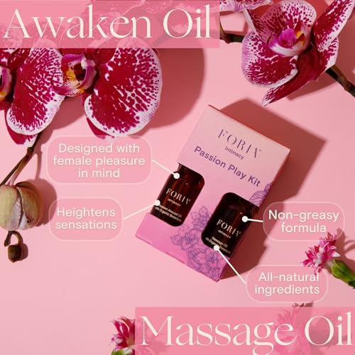 Close-up of Massage Oil bottle and ingredients