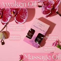 Close-up of Massage Oil bottle and ingredients