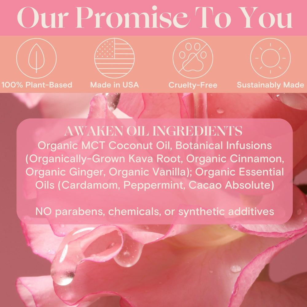 Organic vegan ingredients label on Foria product