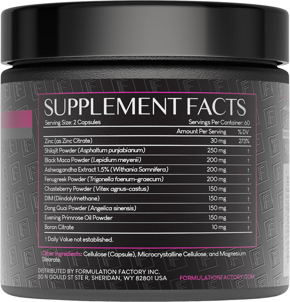 Formulation Factory She's Obsessed label closeup highlighting the 10-in-1 blend.
