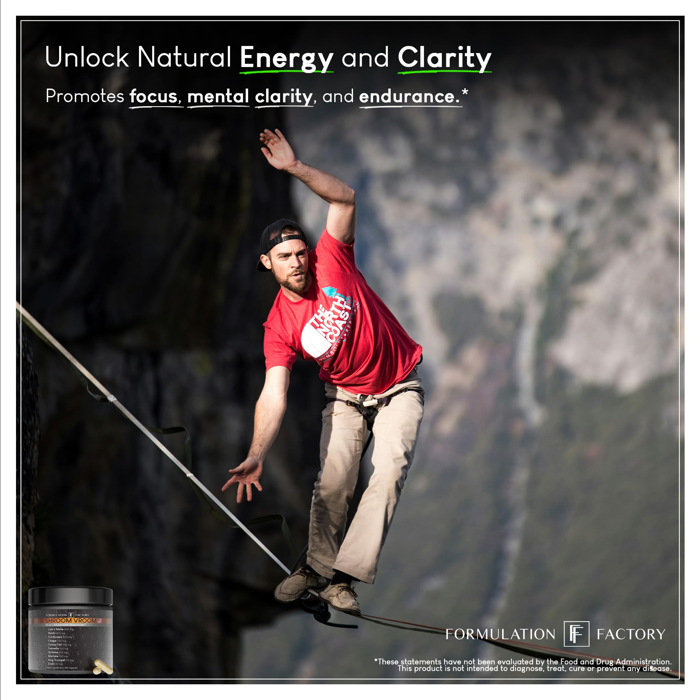 Close-up of Shroom Vroom capsules with ten mushroom varieties