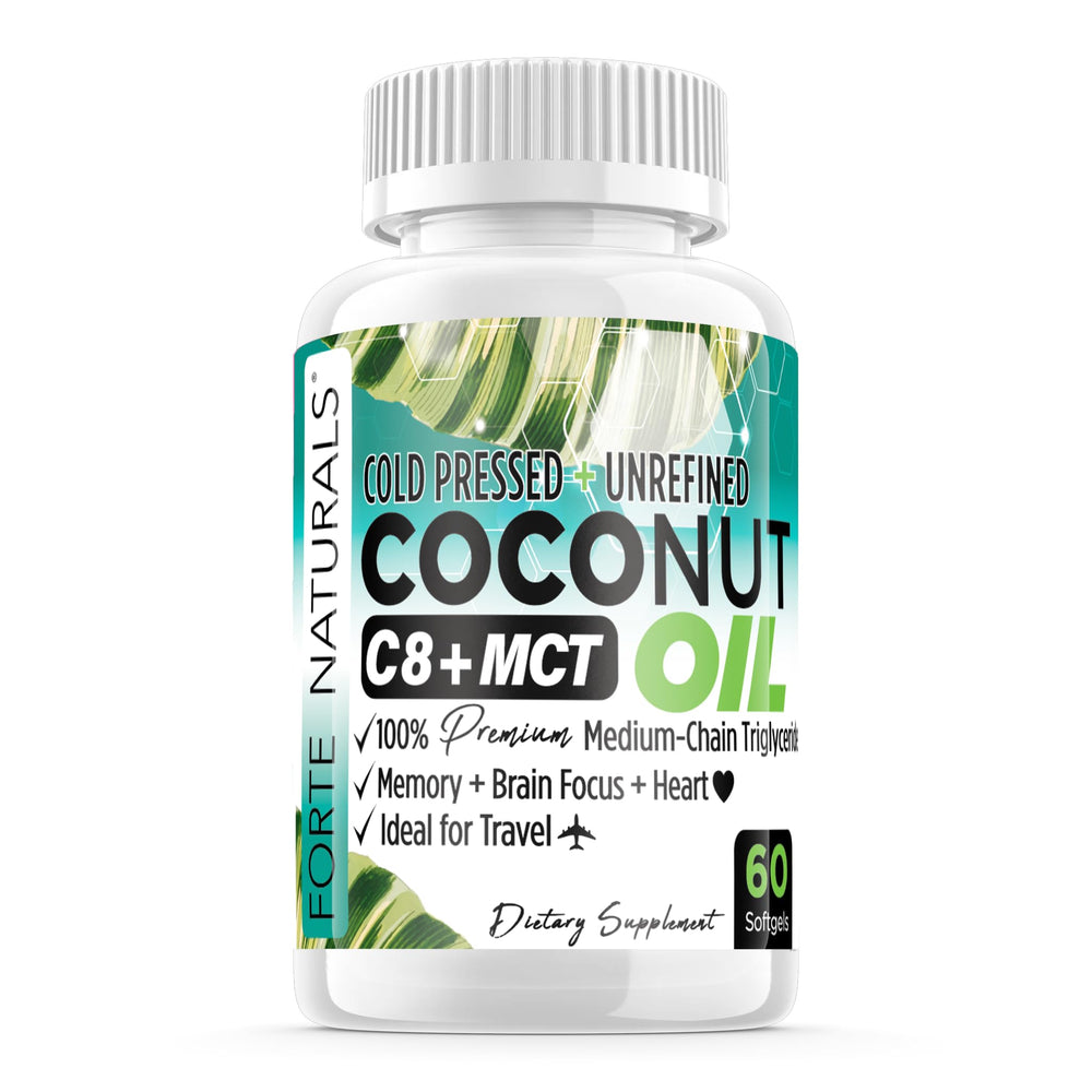 Forte Naturals Coconut Oil Softgels 1000mg bottle close-up