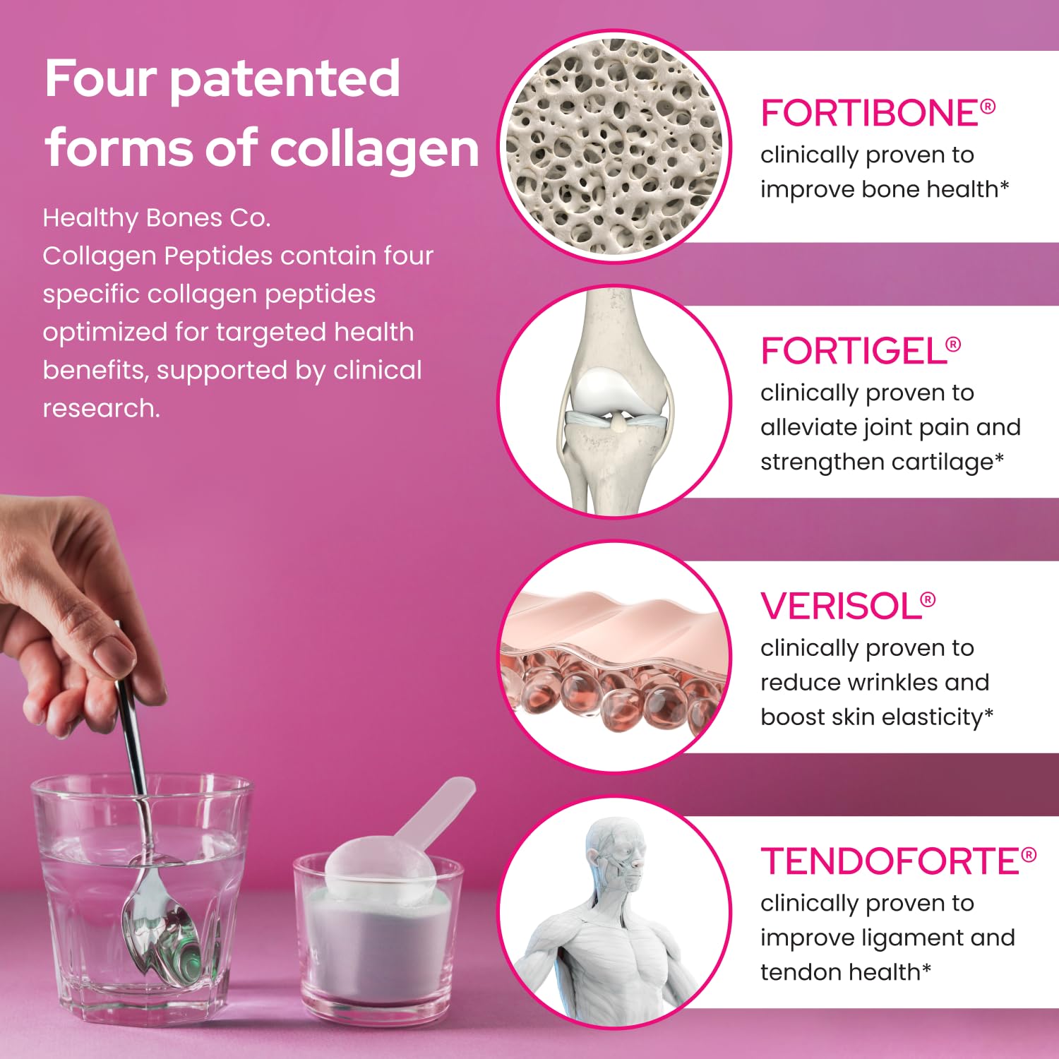 Dissolving hydrolyzed collagen powder in a glass of water